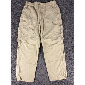REI Mens Convertible Cargo Hiking Pants Tan Nylon Zip Off Shorts 32x30